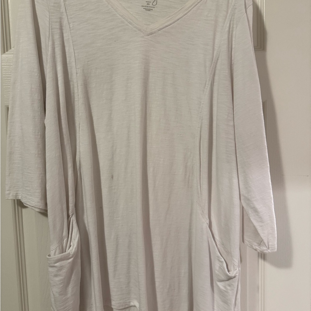 Sunday Woman Cream Blouse 2X